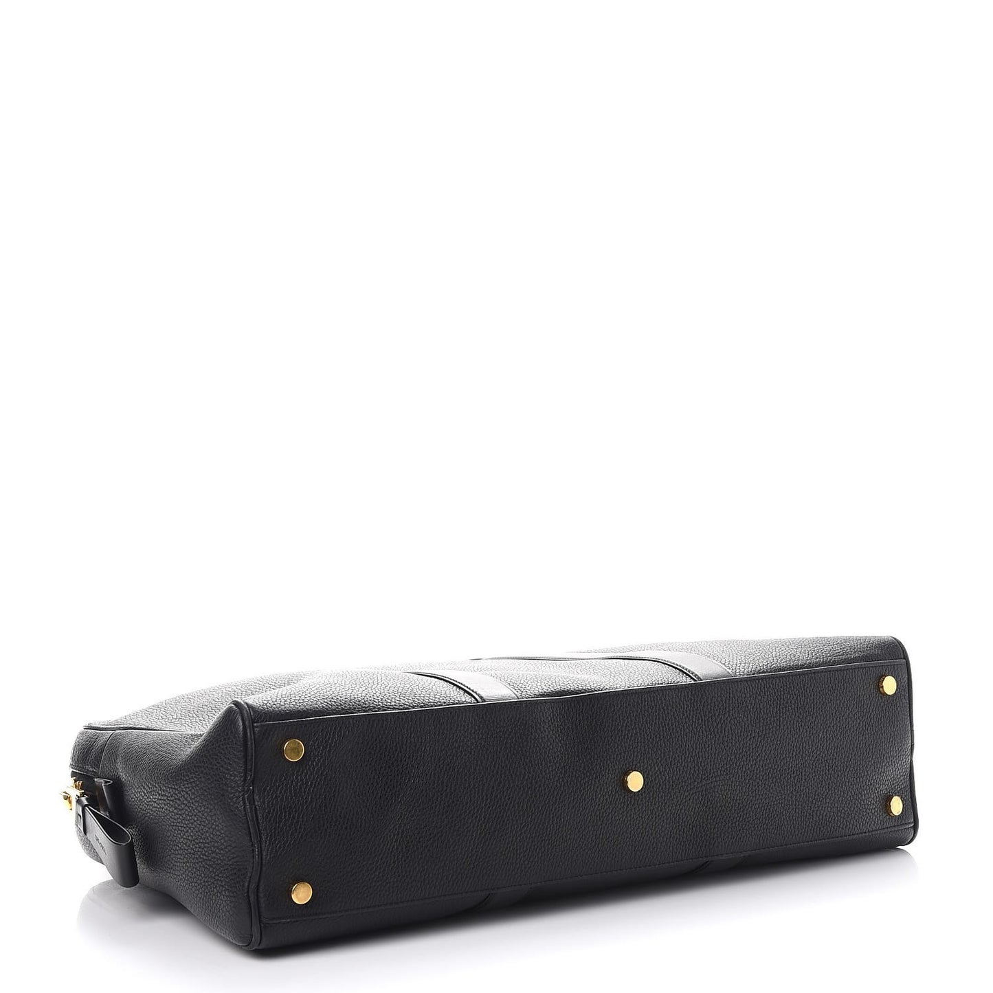 Calfskin Buckley Flat Trapeze Briefcase Black