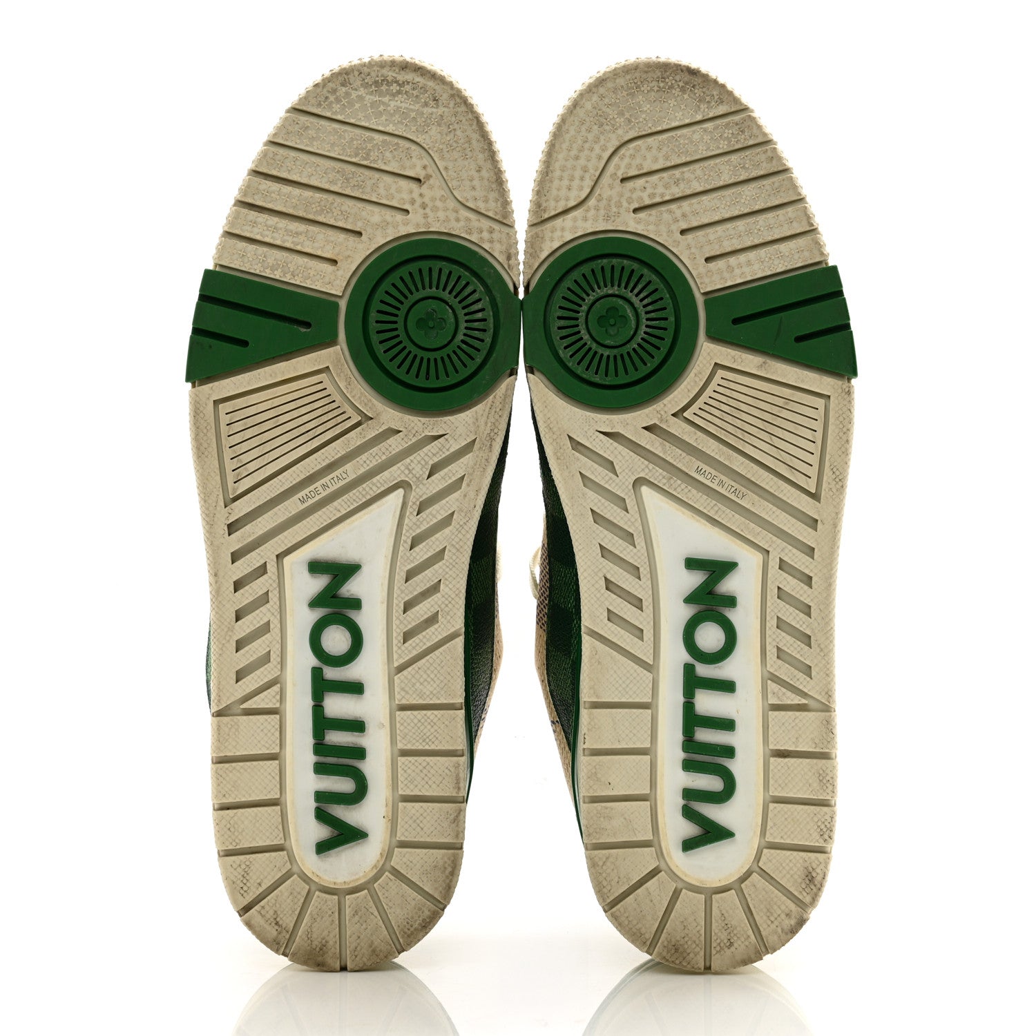 Louis Vuitton Damier Grained Calfskin Monogram Mens LV Trainer Sneakers 9 Green 7 of 9