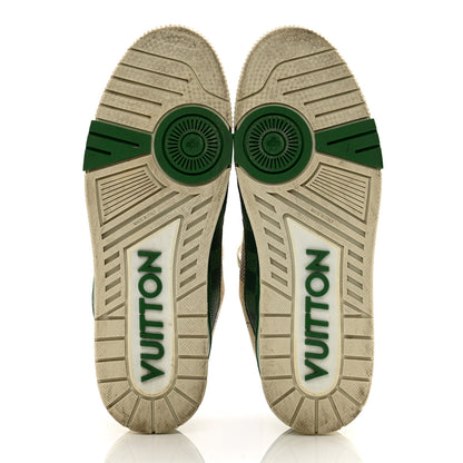 Louis Vuitton Damier Grained Calfskin Monogram Mens LV Trainer Sneakers 9 Green 7 of 9