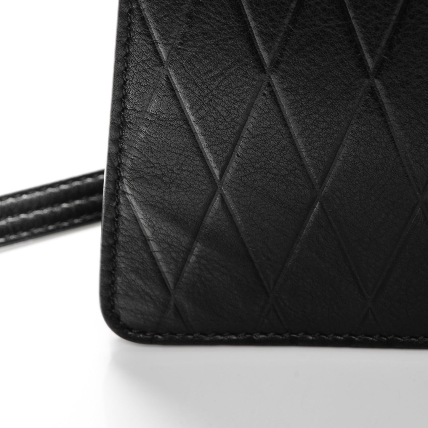 Calfskin Diamond Embossed Medium Faye Shoulder Bag Black