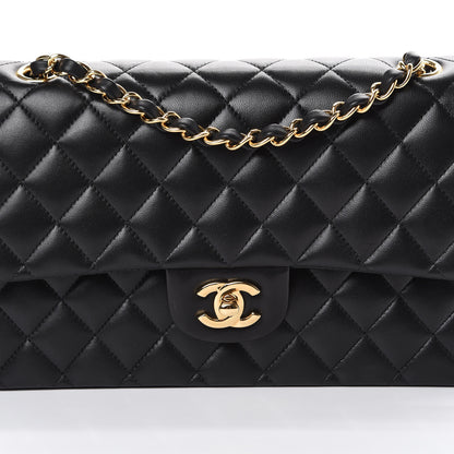 Chanel Lambskin Quilted Medium Double Flap Black 10 of 15