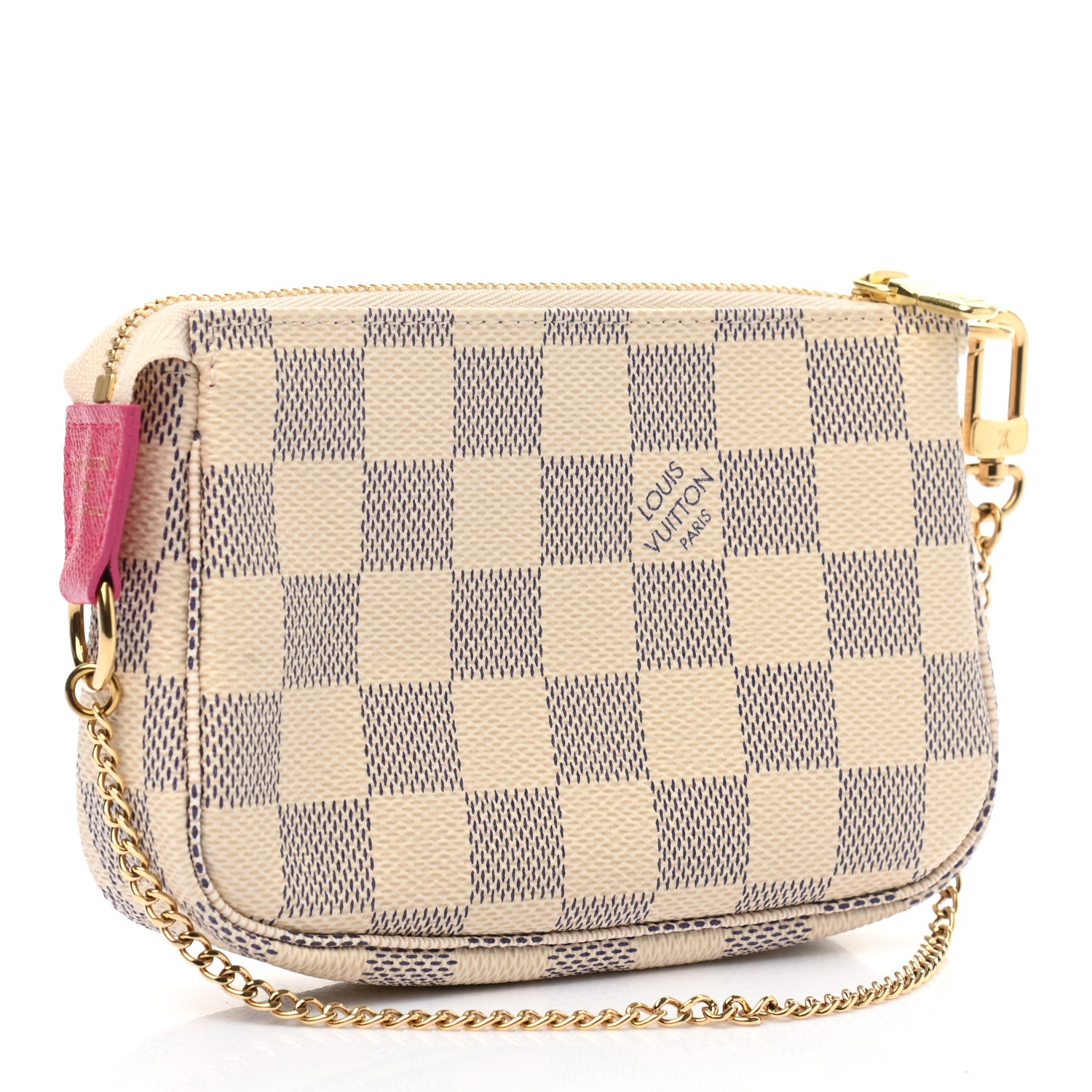 Louis Vuitton Damier Azur 2021 Christmas Animation Hollywood Mini Pochette Accessories Fuchsia 3 of 8