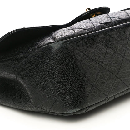 Chanel Caviar Quilted Jumbo Single Flap Black 12 of 25