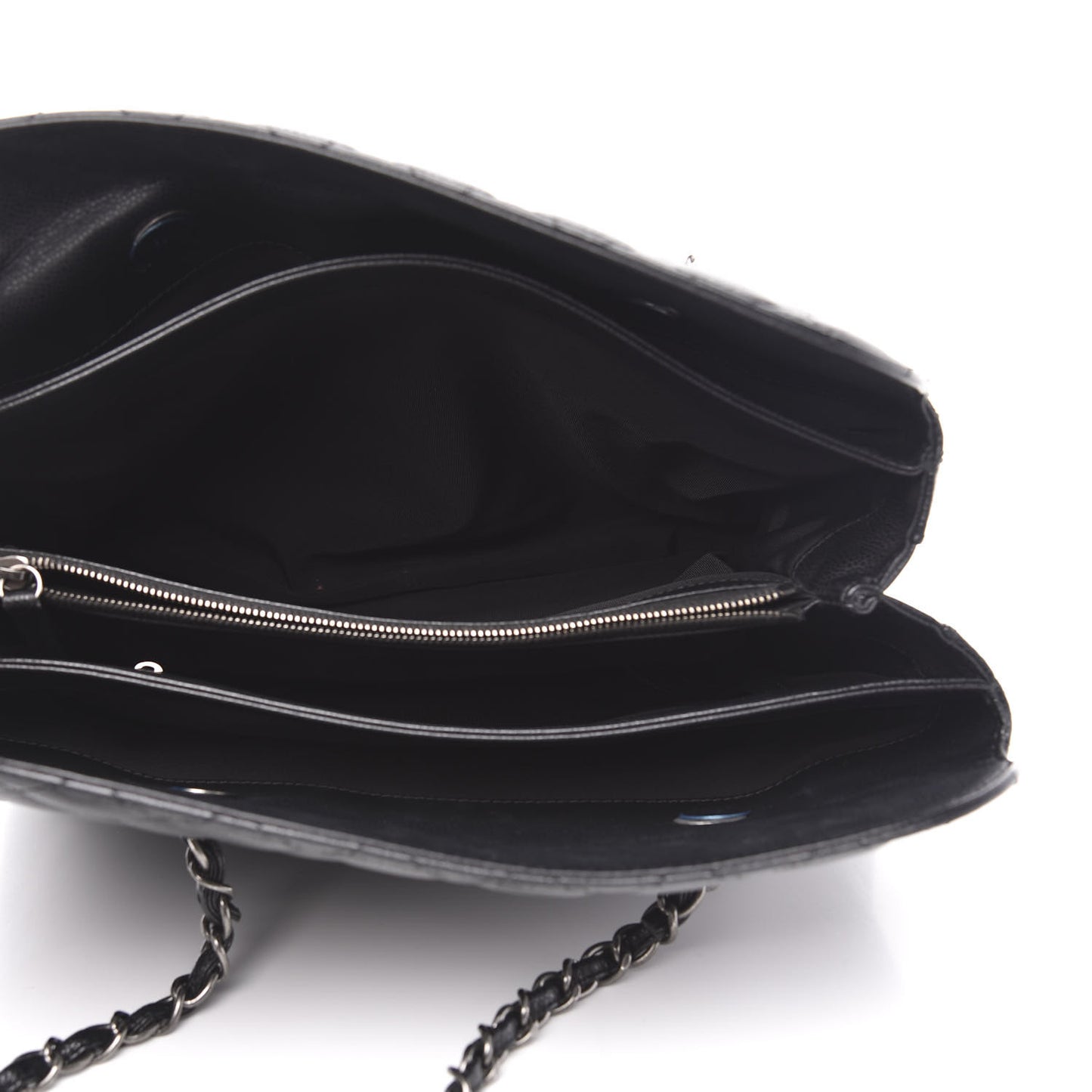 Caviar Quilted City Shopping Tote Black