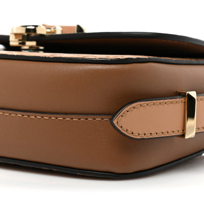 Jimmy Choo Calfskin Small Varenne Logo Embossed Shoulder Bag Caramel 7 of 9