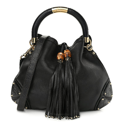 Gucci Calfskin Medium Indy Top Handle Hobo Black 1 of 13