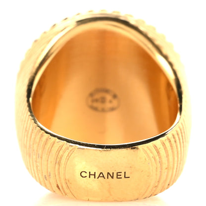 Chanel Metal CC Rope Ring 55 7.25 Gold 3 of 5