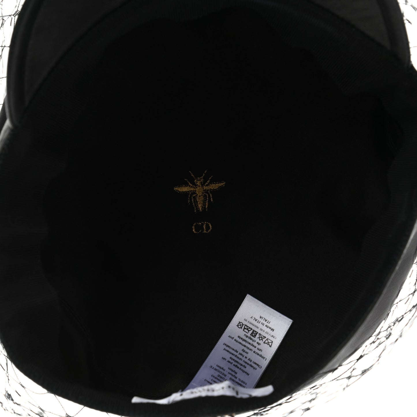 Lambskin Arty Cap with Veil 58 Black