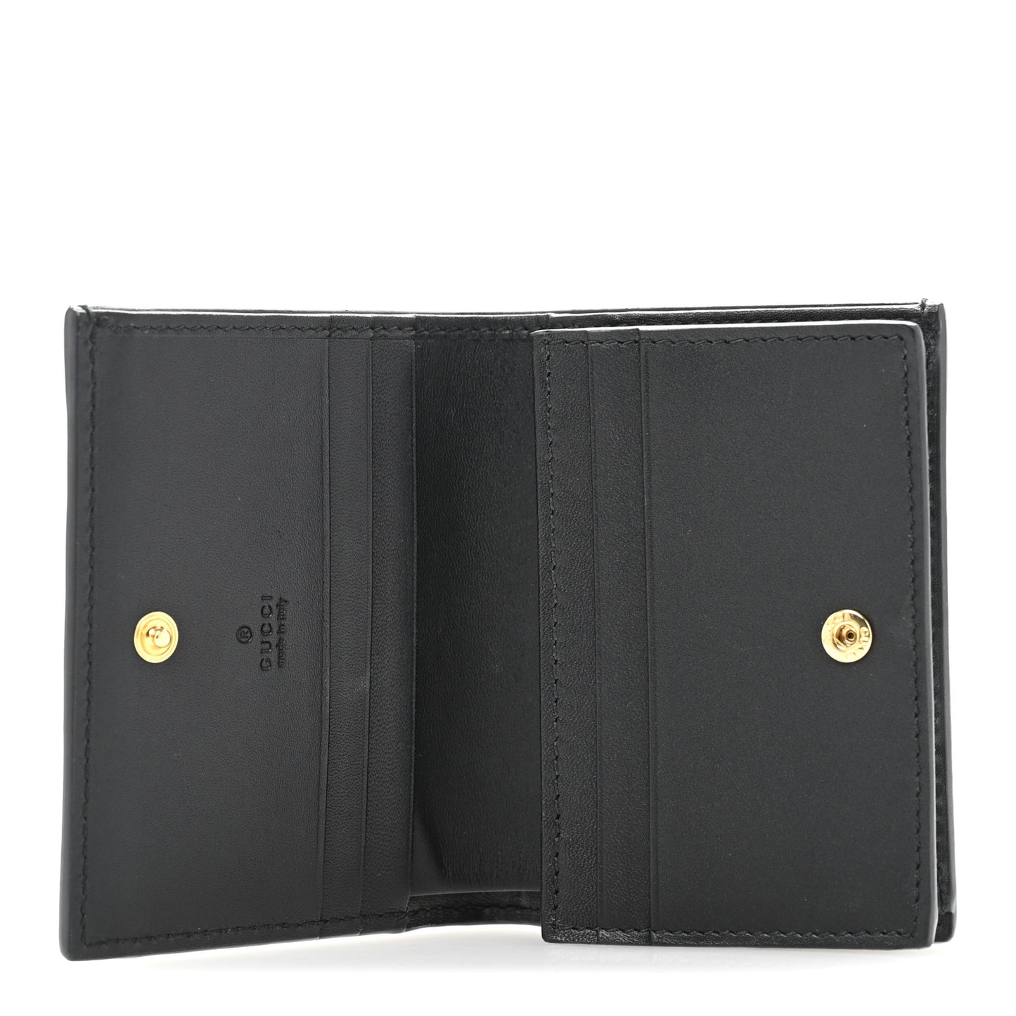 Suede Patent Web Ophidia Card Case Black