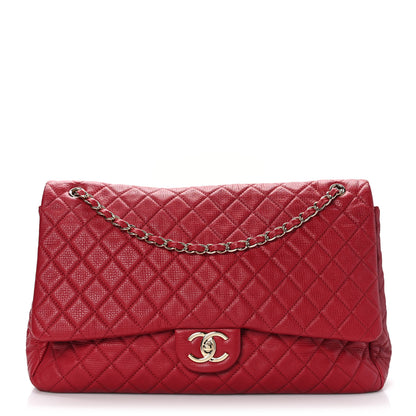 Chanel Calfskin Quilted XXL Travel Flap Bag Red 1 of 10