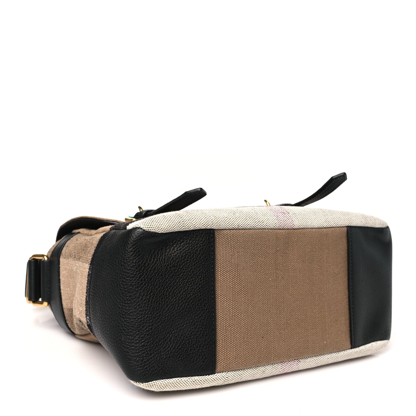Canvas Mega Check Small Baildon Messenger Bag Black