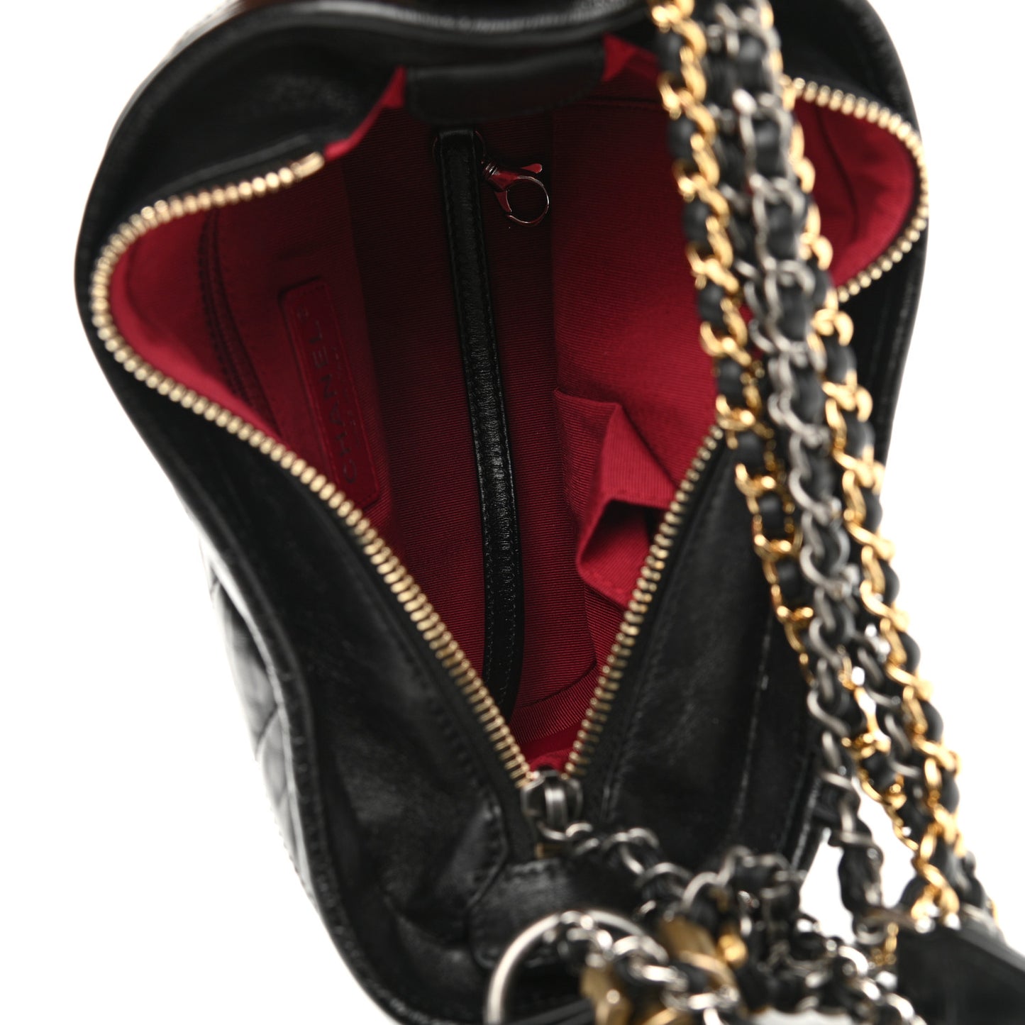 Aged Calfskin Quilted Small Gabrielle Hobo Black