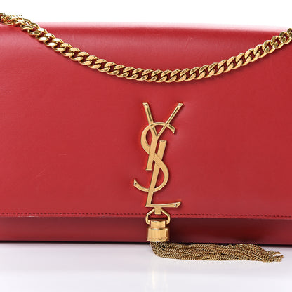Saint Laurent Smooth Calfskin Medium Classic Monogram Kate Tassel Satchel Lipstick Red 9 of 19