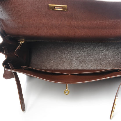 Hermes Courchevel Kelly Retourne 32 Chocolate 5 of 44