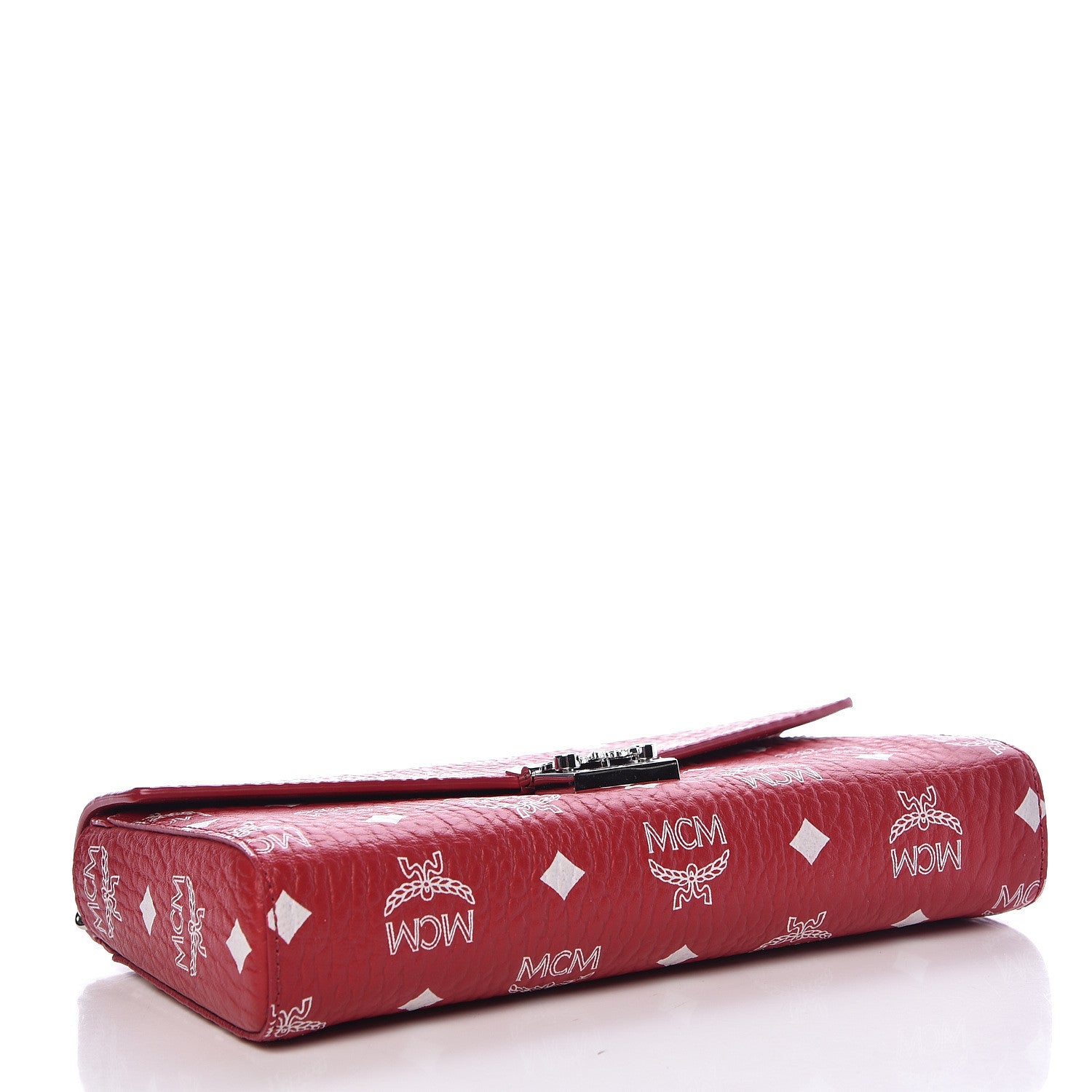 MCM Visetos Monogram Medium Millie Crossbody Bag Ruby Red 4 of 10