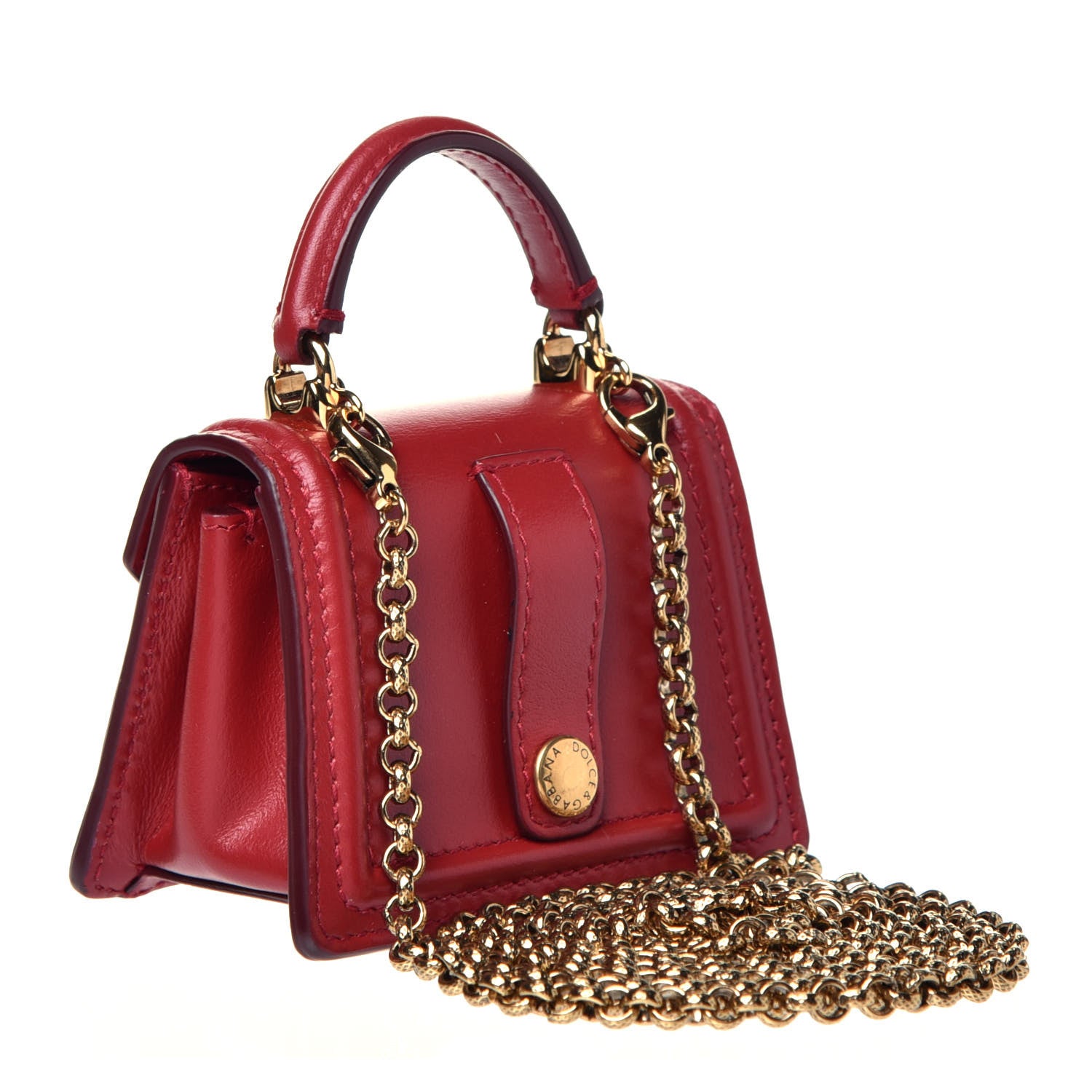 Dolce & Gabbana Smooth Calfskin Micro Devotion Satchel Red 3 of 10