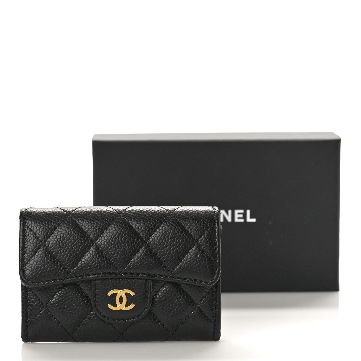 Chanel Caviar Quilted Flap Card Holder Wallet Black 11 of 11