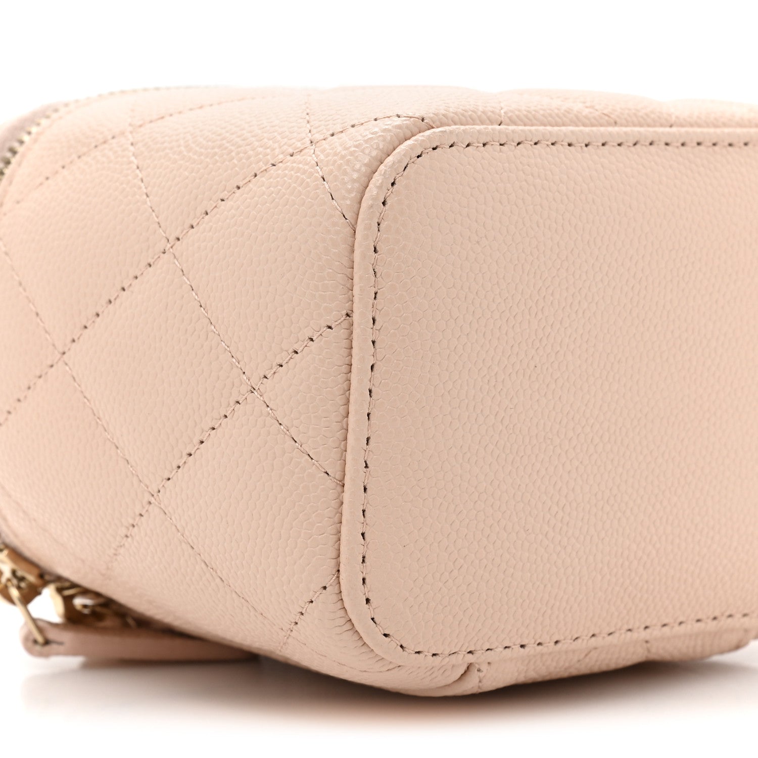 Chanel Caviar Quilted Mini Vanity Case With Chain Light Beige 9 of 9