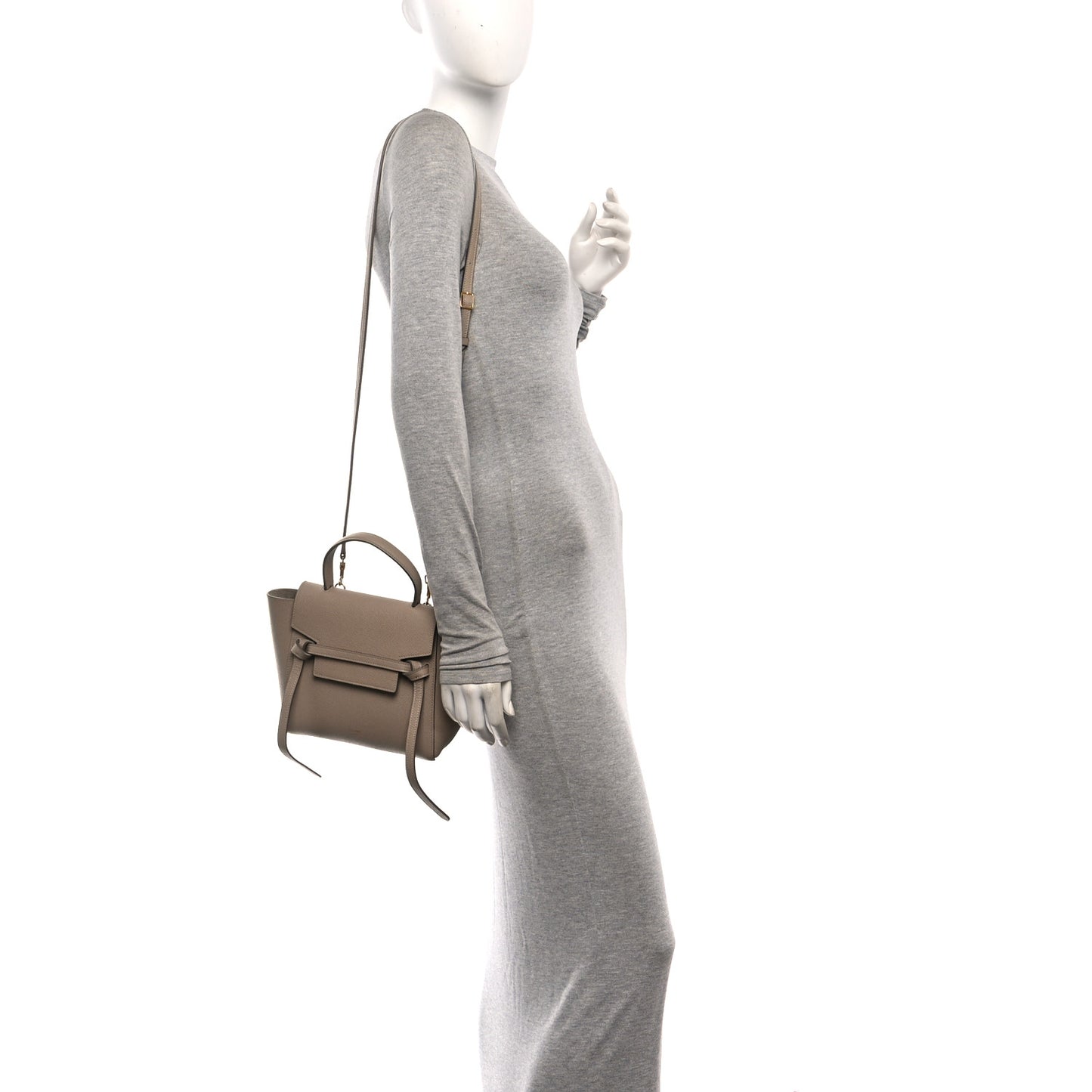 Grained Calfskin Nano Belt Bag Light Taupe