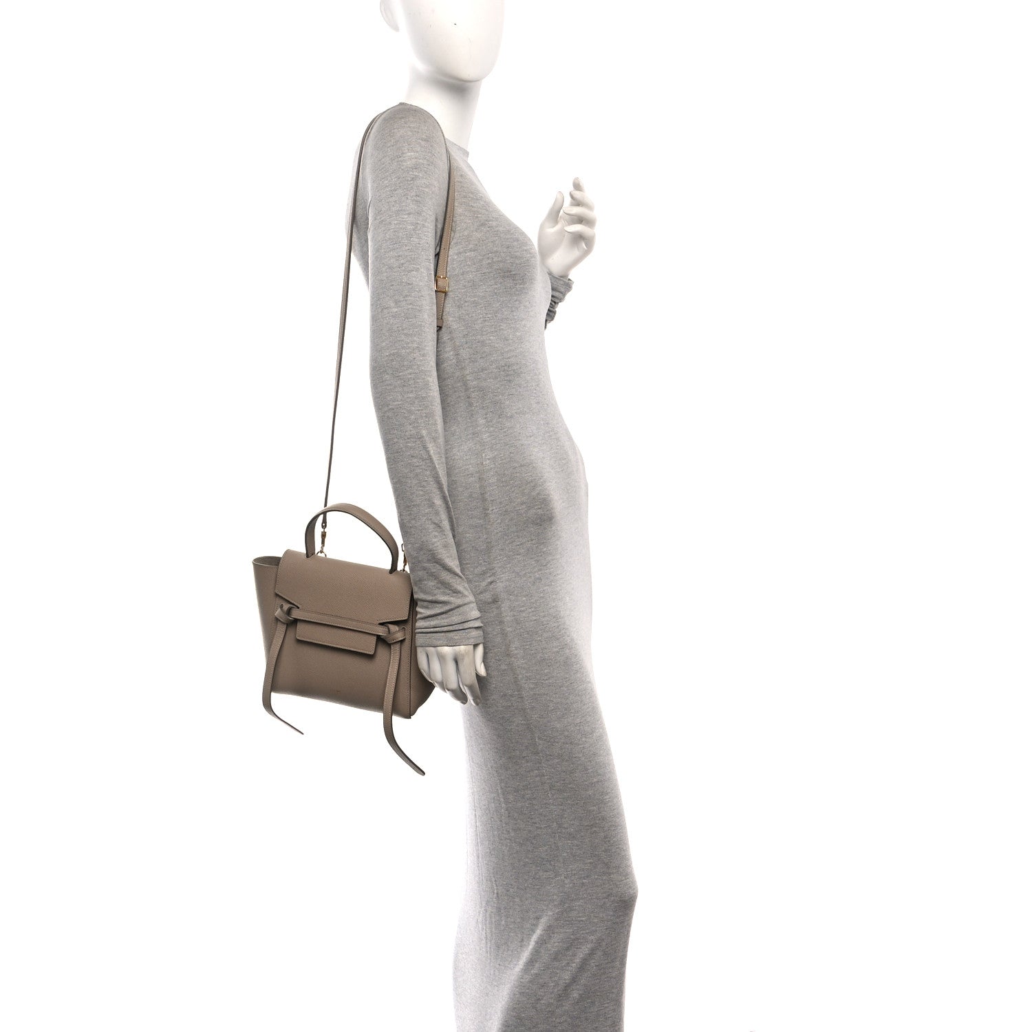 Celine Grained Calfskin Nano Belt Bag Light Taupe 2 of 12