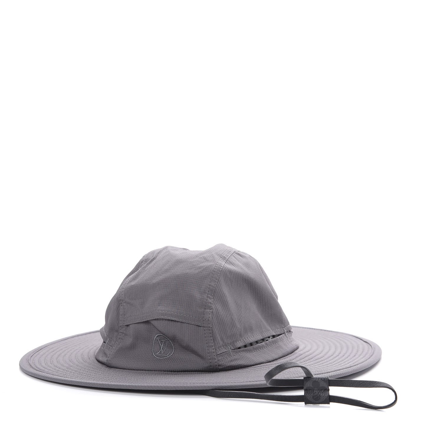 Silk Calfskin Wide Brimmed Hat Gris