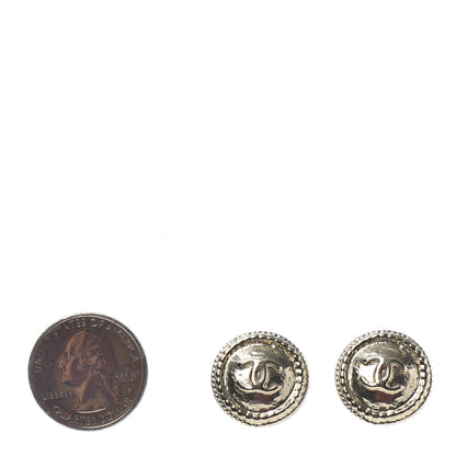 Chanel CC Button Earrings Gold 2 of 5