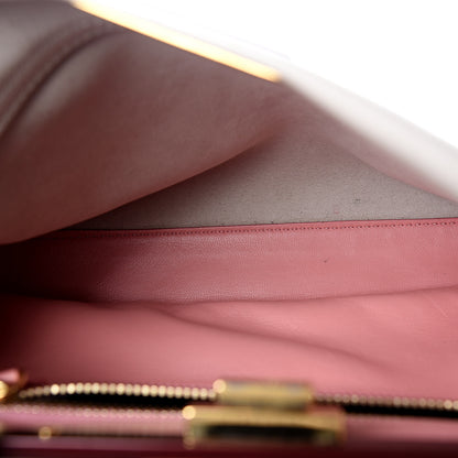 Fendi Vitello Seta Shiny Nappa Medium Peekaboo Iconic Satchel Grigio Polvere Bois de Rose 4 of 10