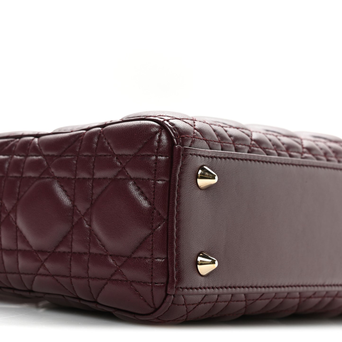 Lambskin Cannage Small Lucky Badges My Lady Dior Burgundy