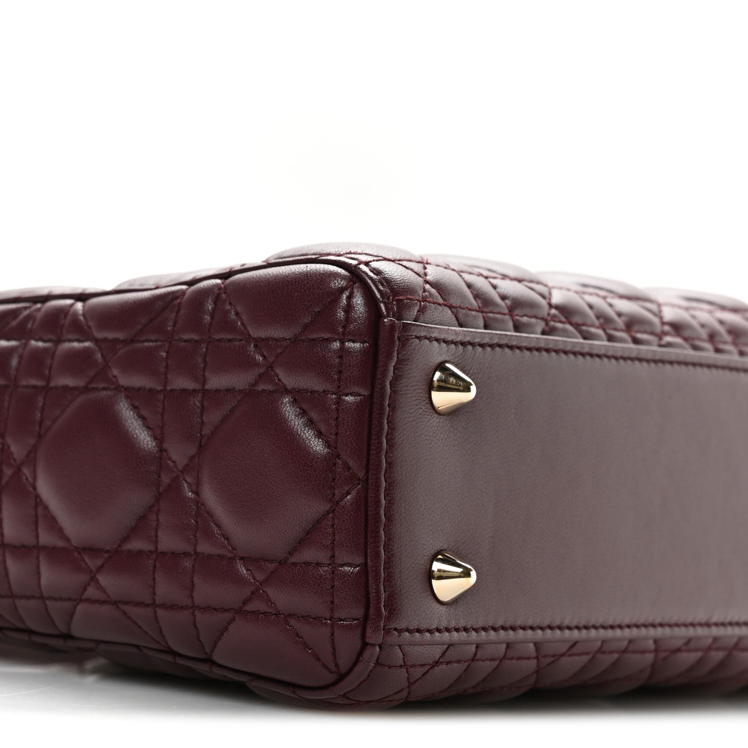 Christian Dior Lambskin Cannage Small Lucky Badges My Lady Dior Burgundy 9 of 11