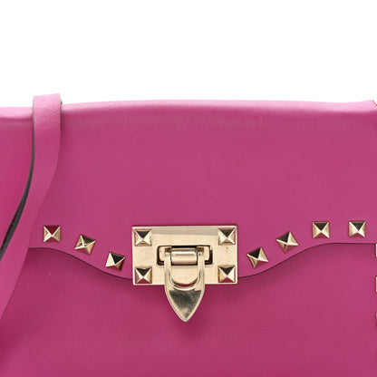 Valentino Garavani Vitello Small Rockstud Flip Lock Crossbody Bag Fuxia 9 of 14