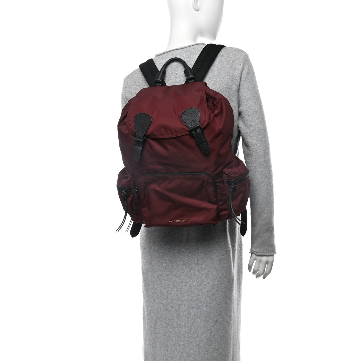 Burberry Nylon Medium Rucksack Backpack Burgundy Red 2 of 9