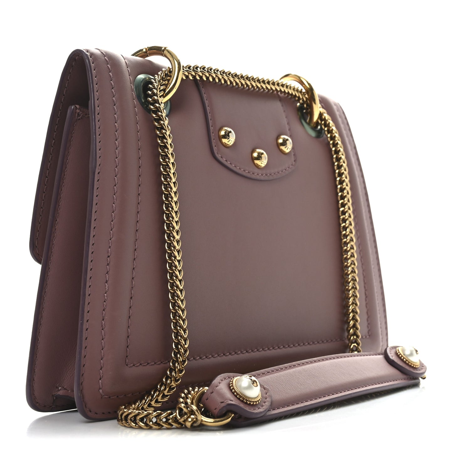 DOLCE GABBANA Smooth Calfskin Small DG Amore Envelope Bag Pink
