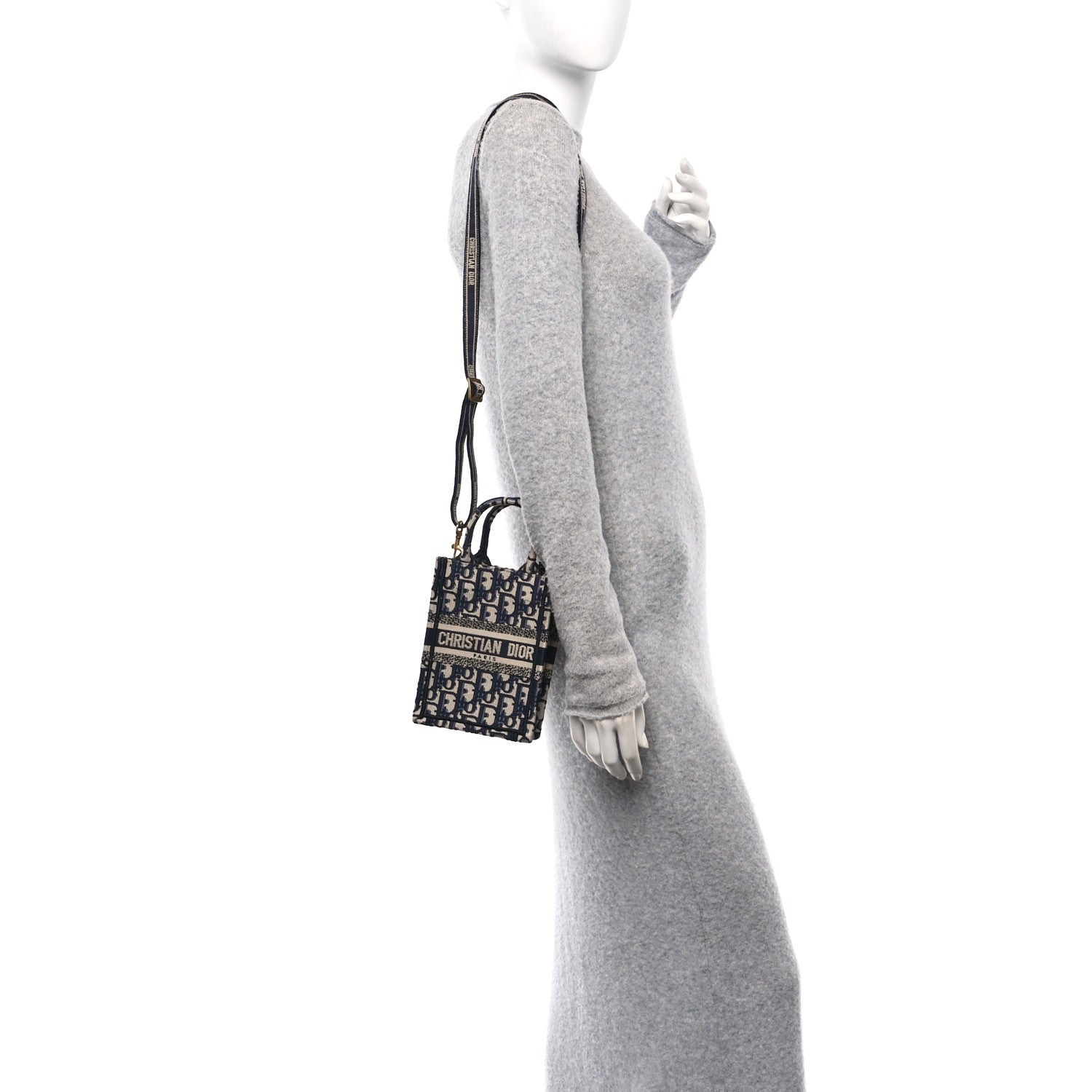 Christian Dior Oblique Mini Book Tote Phone Bag Blue 2 of 11