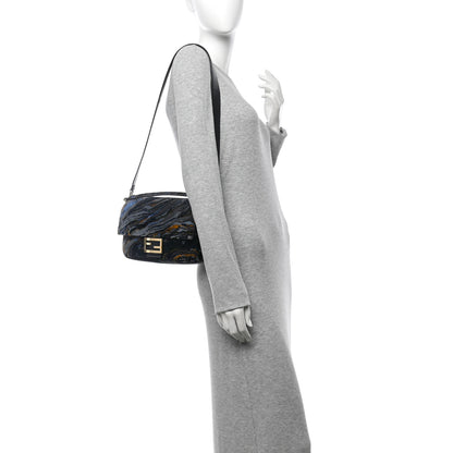 Fendi Velvet Tappetino Marble Baguette Bleu Multicolor 2 of 10