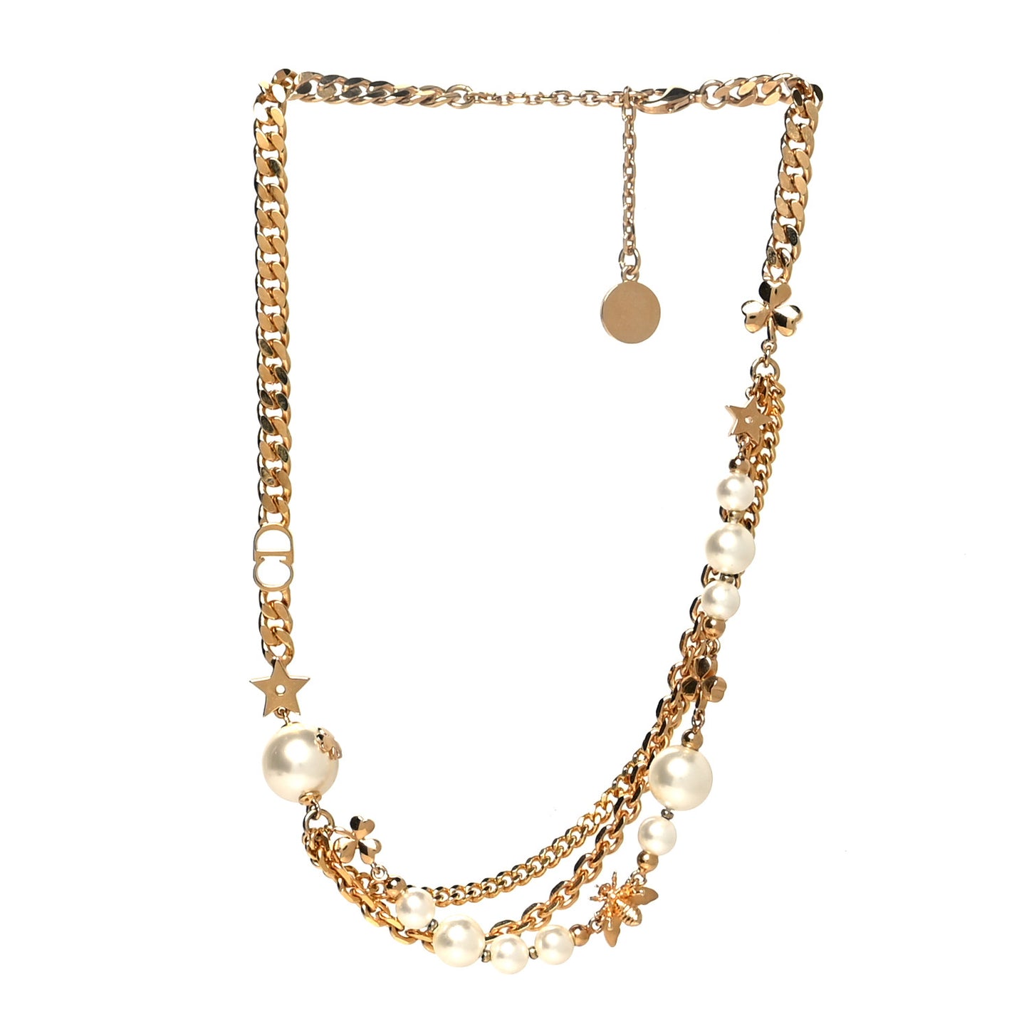 Pearl Charms Necklace Gold