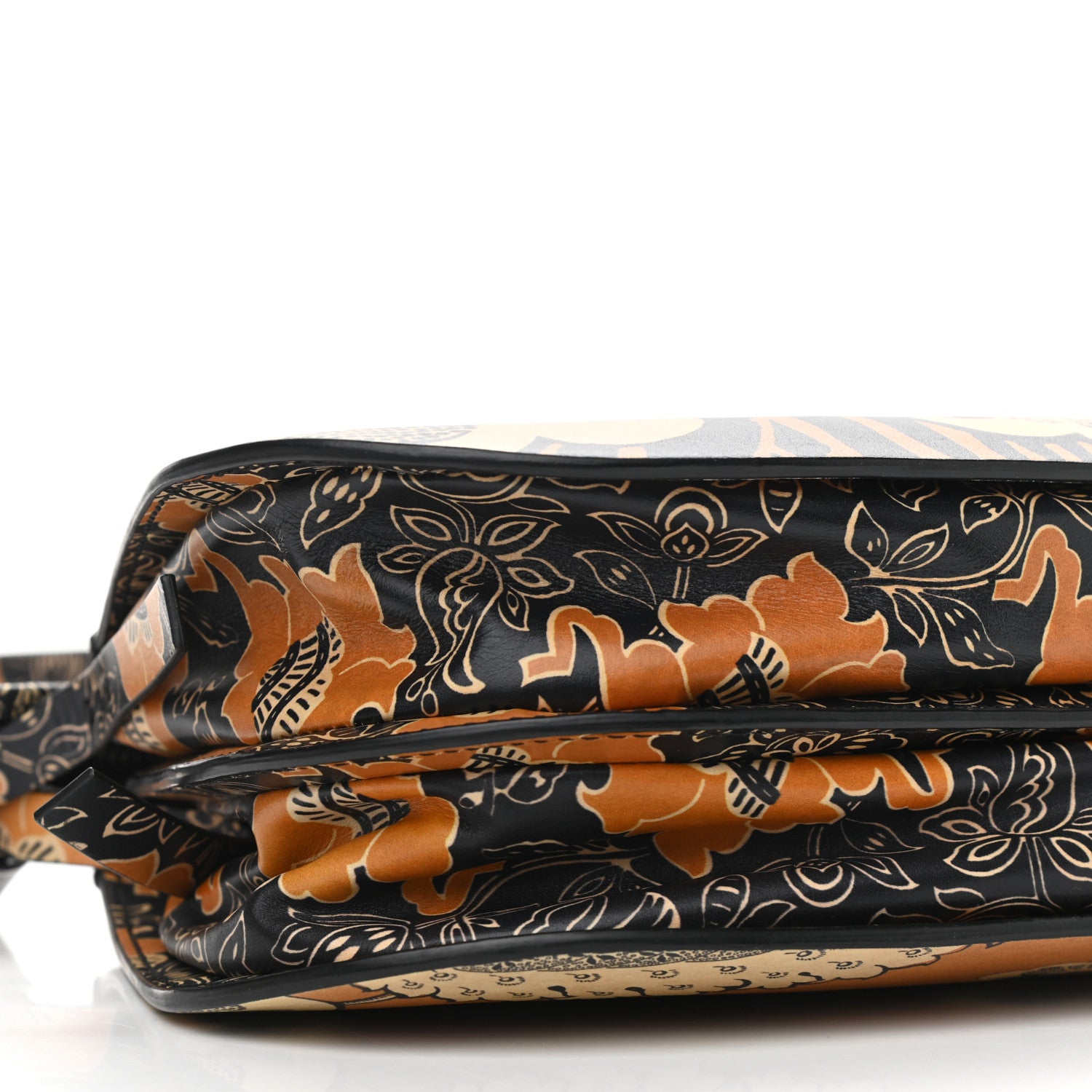 Valentino Garavani Calfskin Floral Print Mime Hobo Brown 8 of 9