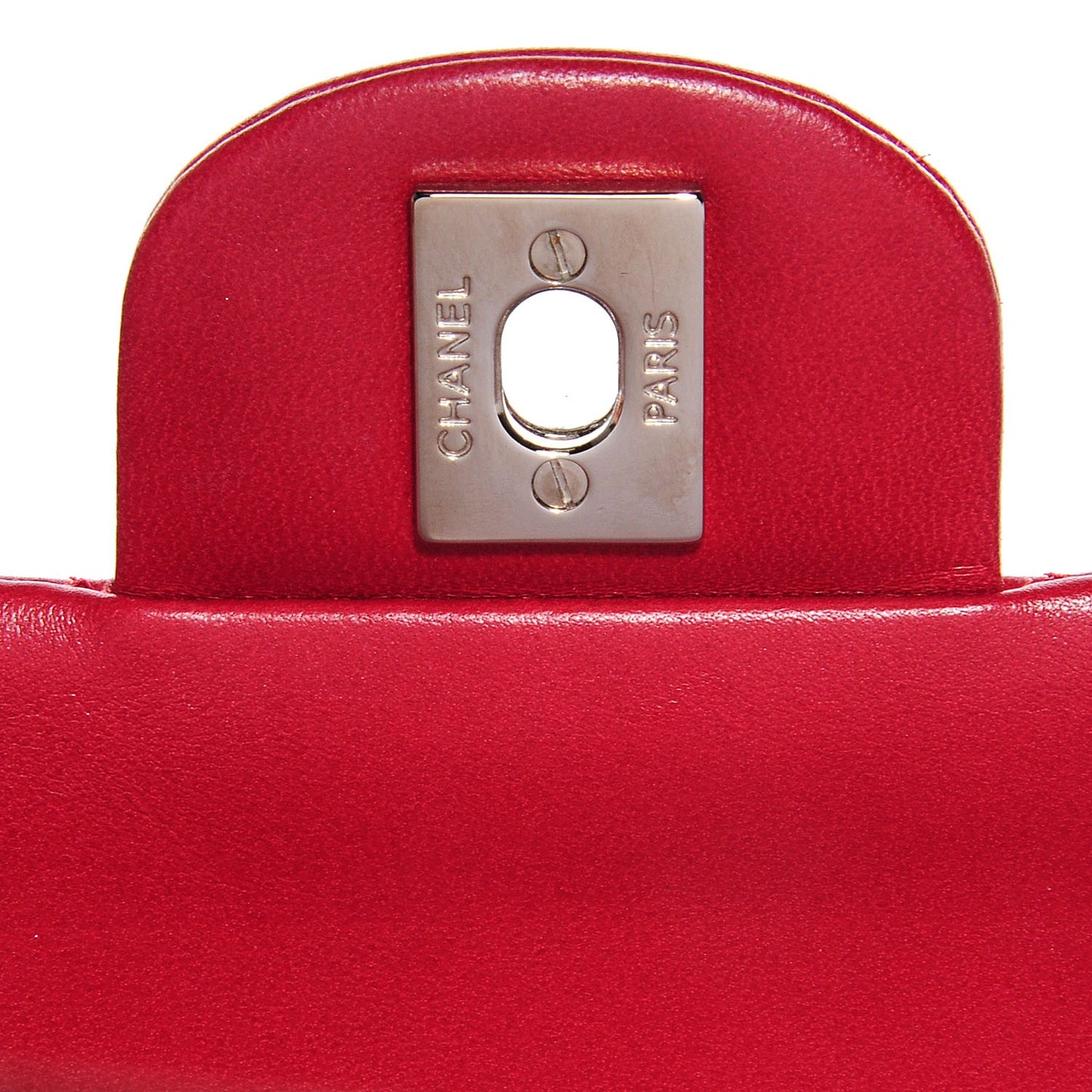 Lambskin Quilted Medium Double Flap Bijoux Chain Red