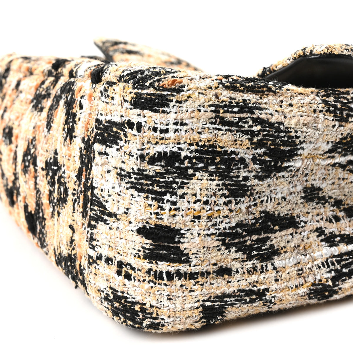 Chanel Tweed Mixed Fibers Leopard Print Small Souplissimo Maxi Flap Brown Black White 10 of 11