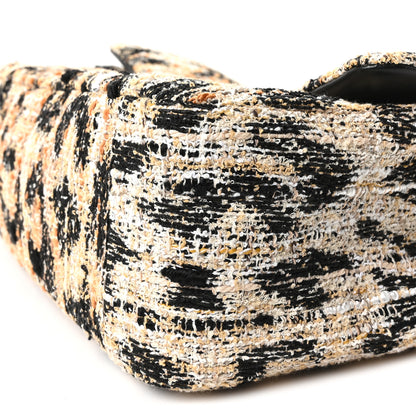 Chanel Tweed Mixed Fibers Leopard Print Small Souplissimo Maxi Flap Brown Black White 10 of 11