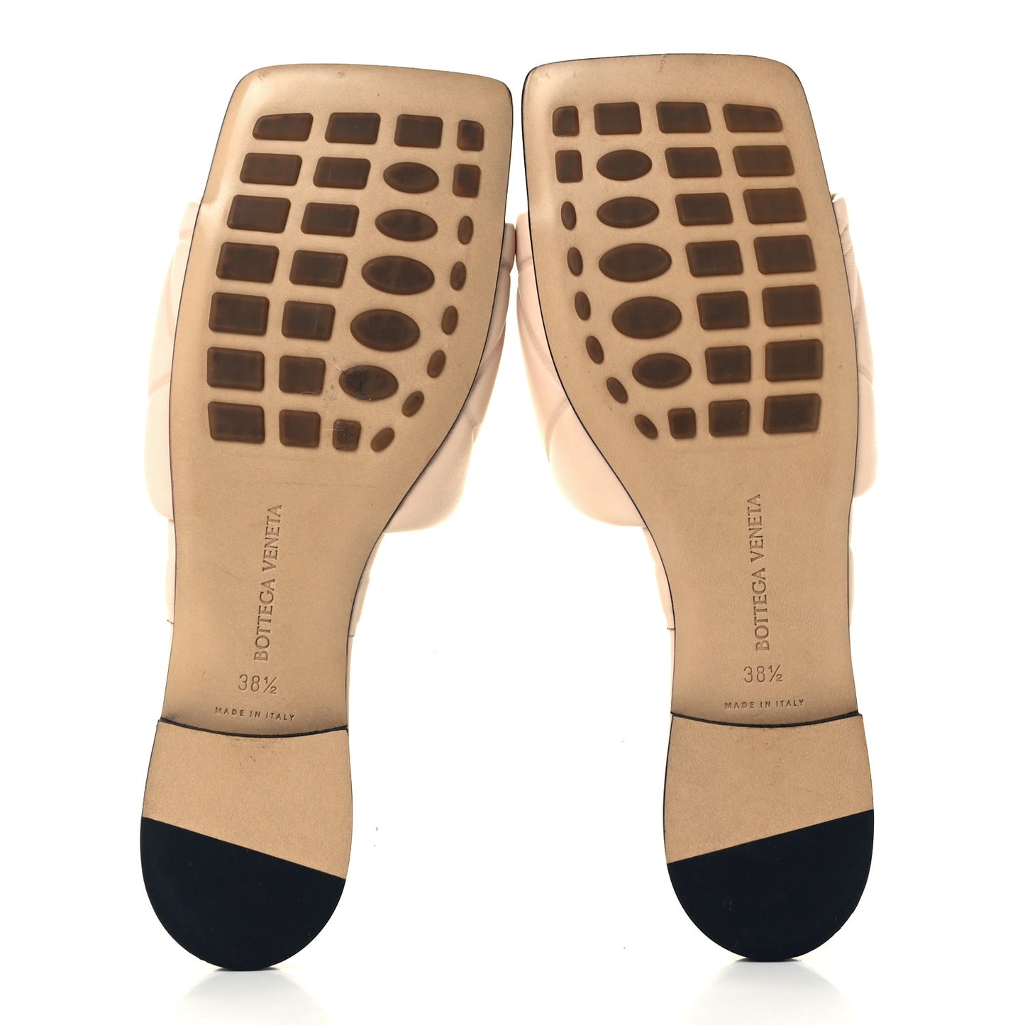 Nappa Quilted Rubber Lido Flat Sandals 38.5 Cane Sugar
