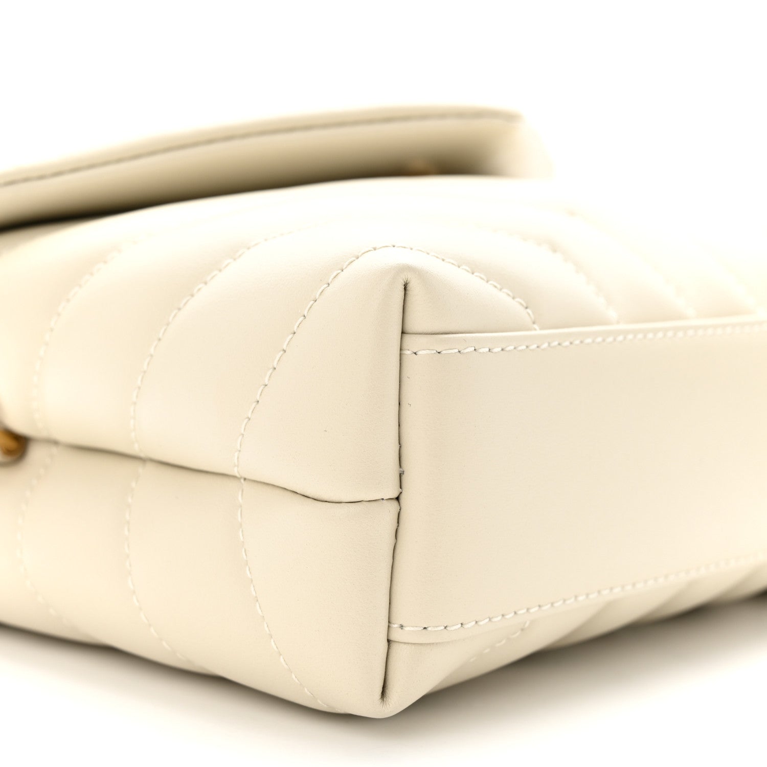 Saint Laurent Calfskin Y Quilted Monogram Toy Loulou Crossbody Bag Crema Soft 9 of 11