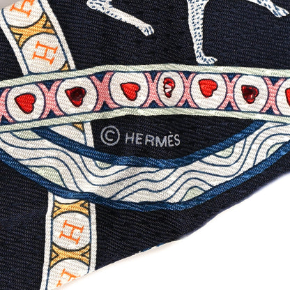 Hermes Silk Dame de Coeur Twilly Black Rouge Or 4 of 4