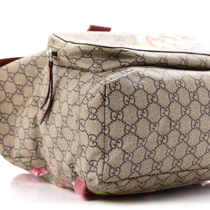 Gucci GG Supreme Monogram Blooms Medium Single Buckle Backpack Beige Multicolor Dry Rose 9 of 10
