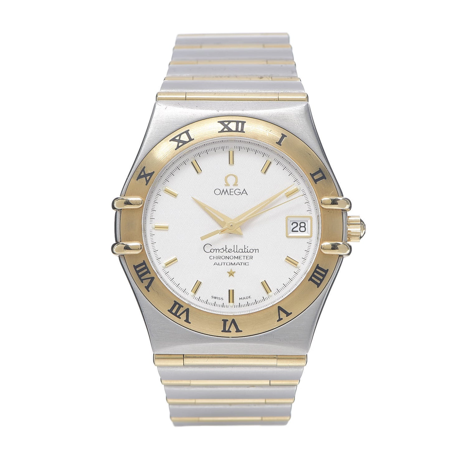 Stainless Steel 18K Yellow Gold 35mm Constellation Automatic Watch White 1202.30
