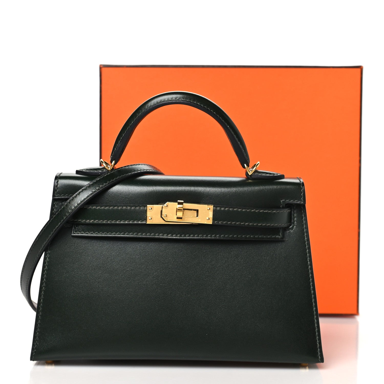 Hermes Box Mini Kelly Sellier 20 Vert Fonce 11 of 11