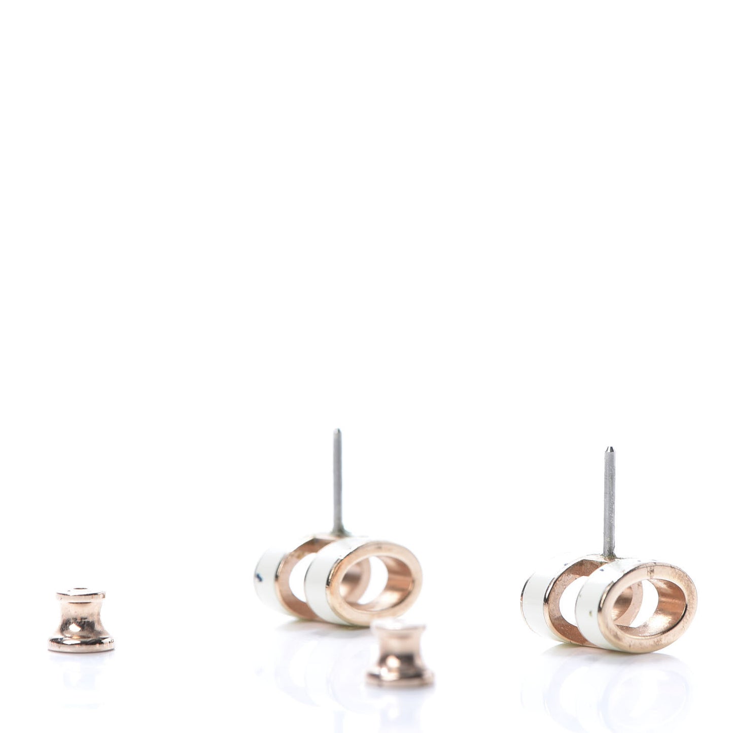 Rose Gold Lacquered Pop H Earrings Ecru