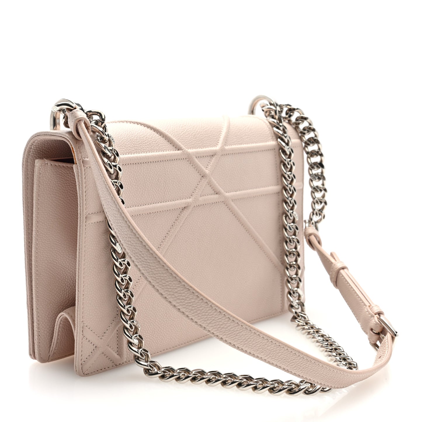 Grained Calfskin Medium Diorama Flap Bag Nude