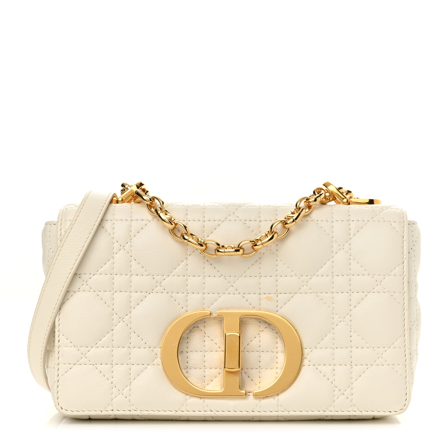 Christian Dior Lambskin Cannage Small Caro Bag Ivory 1 of 14