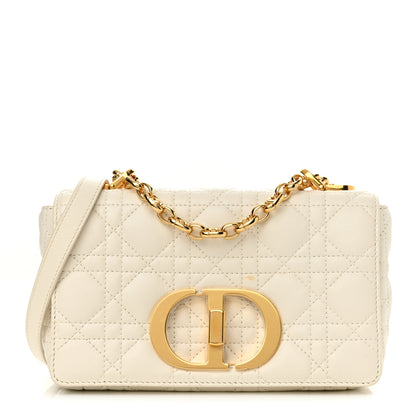 Christian Dior Lambskin Cannage Small Caro Bag Ivory 1 of 14