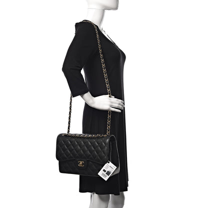 Chanel Caviar Quilted Jumbo Double Flap Black 2 of 12